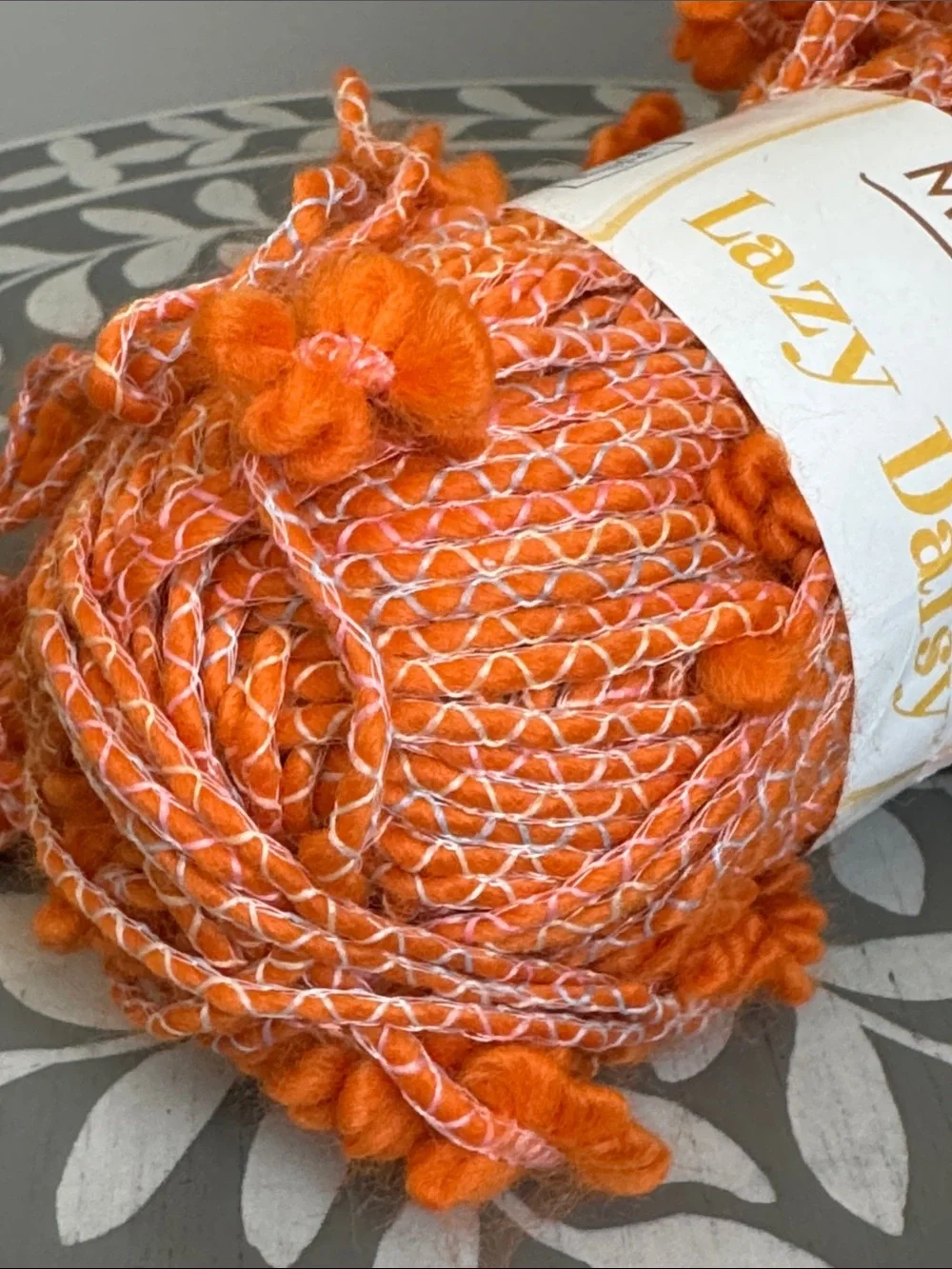 MODA·DEA Lazy Daisy Orange Novelty Yarn